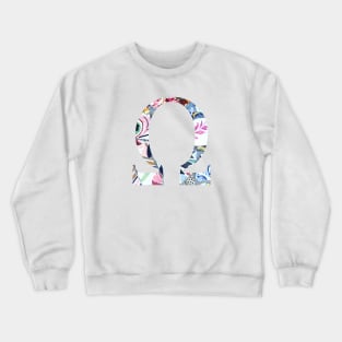 Barcelona Gaudi Mosaic Omega Sorority Letter Crewneck Sweatshirt